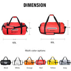 80L Waterproof Duffle Travel Duffel Bag (Red / 80L)