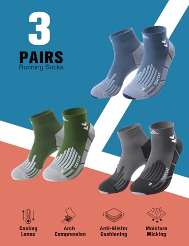 Compression Ankle Running Socks (13-16 / D-blue Gray Green)