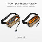 1.5L Sling Bag with RFID Blocking Crossbody Chest Pack for Men Women (Khaki / 1.5L)