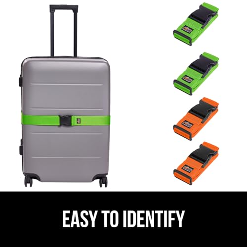 Heavy Duty Luggage Straps for Suitcase (Green/Orange)
