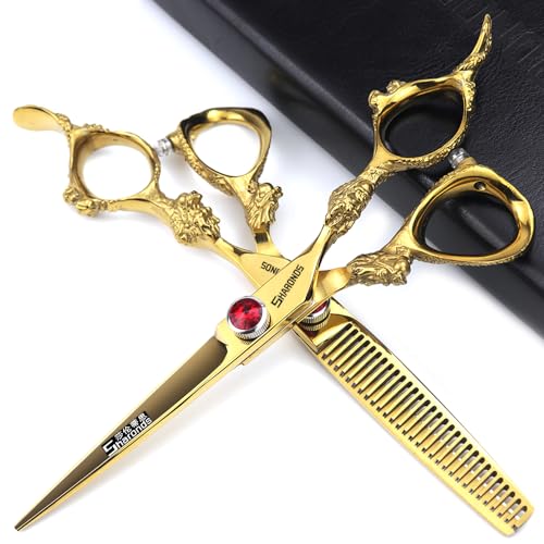 6 7 inch professional scissors hairdresser hair cutting (6 Inch 2pcs)