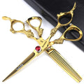 6 7 inch professional scissors hairdresser hair cutting (6 Inch 2pcs)