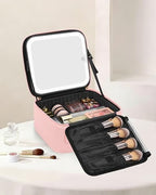 Travel Makeup Bag with LED Mirror (A-Small / 01-Pink)