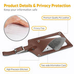 4 Pack Leather Luggage Travel Bag Tags by Travelambo Brown (Brown)