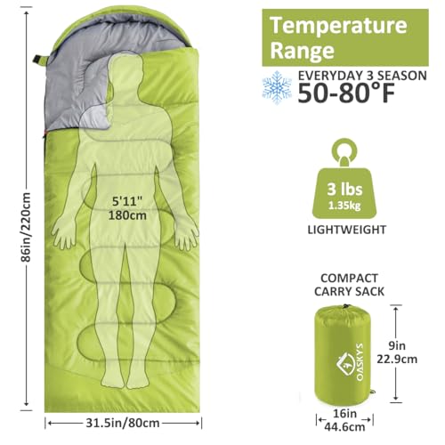 Camping Sleeping Bag (Grass Green)