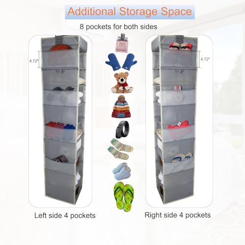 2 Pack Large Sized Hanging Shoe Organizer 10 (Grey - 2 Pack / 2 pack)