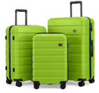 Luggage Set 3 Piece Lightweight Durable Hardshell (Lime)