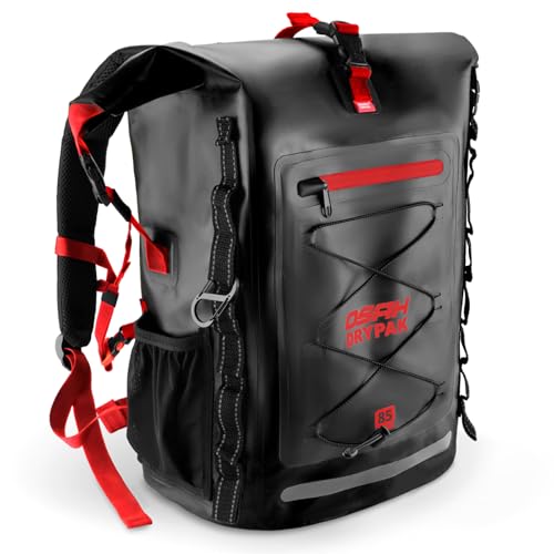 Waterproof Backpack Dry Bag 25L (Black Red / 85L)