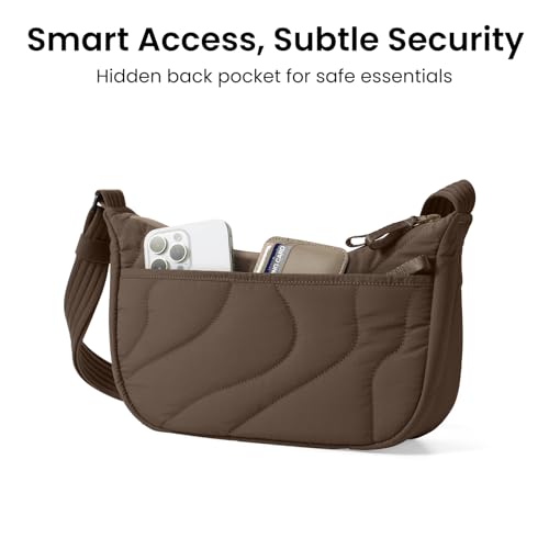 3.5L Puffer Crossbody Bag for Women Trendy (Brown-s)