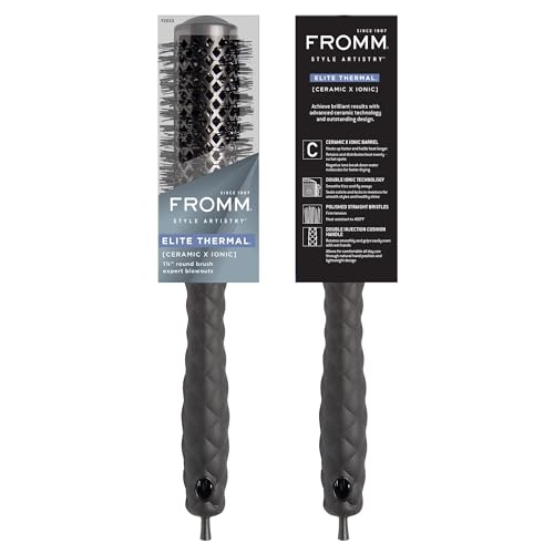 Elite Thermal Ceramic x Ionic 1.25" Round Brush for Expert Blowouts and Faster Hair Drying (1.25" Standard Barrel)