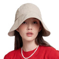 Linen Victorian Bonnet Hat Sun Cap (Small-Large / Beige)