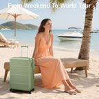 26 Inch Luggage with Spinner Wheels (Bamboo Green / 26 Inch EXT)