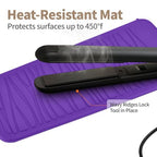 Silicone Heat Resistant Travel Pouch for Straightener (1 Pack / Purple)