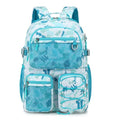 Multi Pocket Backpack for School College Travel (Green Graffiti)