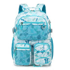 Multi Pocket Backpack for School College Travel (Green Graffiti)