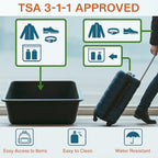 2PCS TSA Approved Clear Travel Toiletry Bags For Men Women (2PCS Middle)