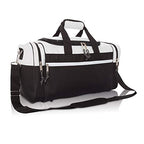 17" Blank Duffle Bag Duffel Bag Travel Size Sports Durable Gym Bag (White)