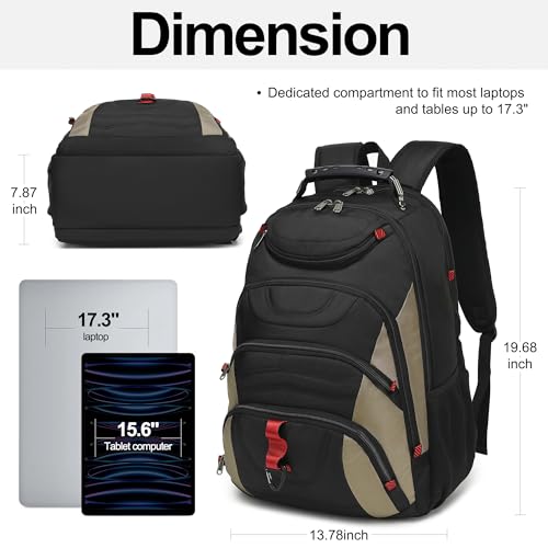 Laptop Backpack for men (17.3 / Black&khaki)