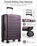 Front Opening Expandable Checked Luggage (Purple / 28 Inch)