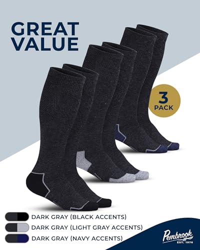 Compression Socks for Men (XX-Large / Dark Gray Pack - 3 Pairs)