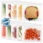 10 Pack Dishwasher Safe Reusable Sandwich Bags (10 Pack-10 Sandwich / White)
