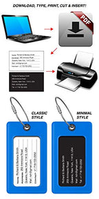 Luggage Tags Business Card Holder by TUFFTAAG (Blue 2pk / 2 Pack)