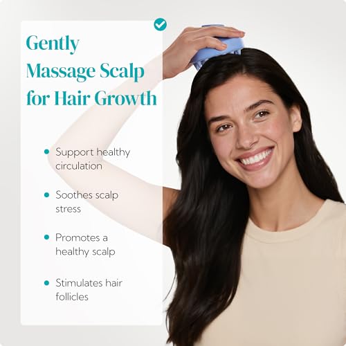 2 Pack Large Scalp Massager Scrubber Shampoo Brush for Hair Growth (New Blue & Beige)