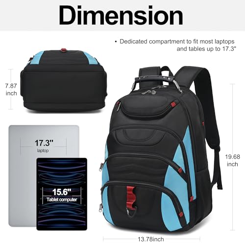 Laptop Backpack for men (17.3 / Black&sky Blue)