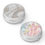 Pill Box 3 Compartment Small Pill Case Pill Organizer for Purse (Set-2-sstyle 1 / 2 piece)