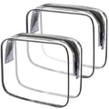 Clear Toiletry Bag TSA Approved Quart Size Travel Carry On (Transparent Black / 2 Pack)
