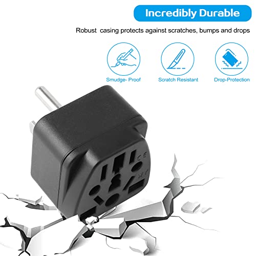 2 Pack US Travel Plug Adapter (Black)
