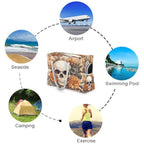 Large Beach Bags Totes Canvas Tote Shoulder Bag Soft Wave Water Resistant Bags for Gym Travel Daily Ocean (Skeleton Flower)