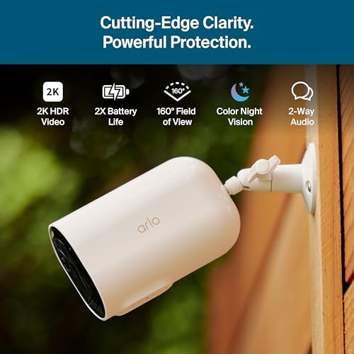 Pro XL Wireless Security Camera 2K HDR (White / 1 Camera / Longer Life Battery (XL))