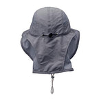 Unisex Outdoor Activities UV Protecting Sun Hats with Neck Flap Black Grey (One Size / Black-grey)