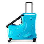 Kids Ride On Suitcase with Wheels (Blue / 24inch)
