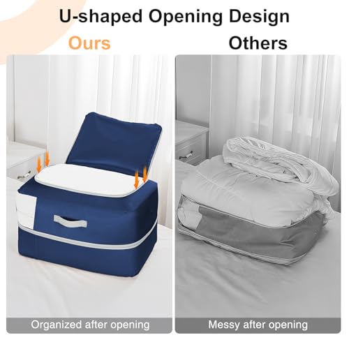 Comforter Storage Bag (Navy Blue / 110L (2-Layer Compression))