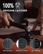 Wallet for Men RFID Blocking Genuine Leather Bifold Wallets (dark blackstripe)