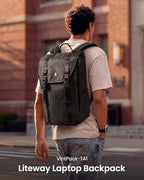 Flap Laptop Backpack (Black Lightweight)