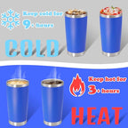 20 oz Tumbler Insulated Tumblers Stainless Steel Coffee Mug (Dark Blue)