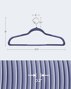 Plastic Clothes Hangers (50 Pack / Light Blue Ash)