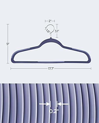 Plastic Clothes Hangers (50 Pack / Light Blue Ash)