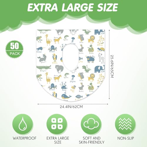 50 Packs Extra Large Disposable Toilet Seat Covers for Kids Adult