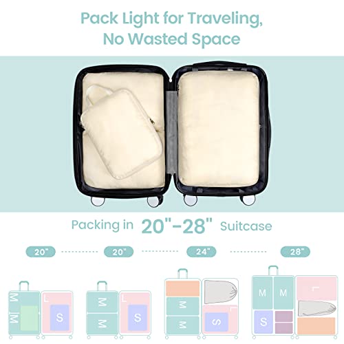 Compression Packing Cubes for Travel (08 Beige / 6-Piece Set)