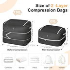 Comforter Storage Bag (Black / 110L (2-Layer Compression))