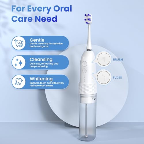 Electric Toothbrush with Water flosser (White)