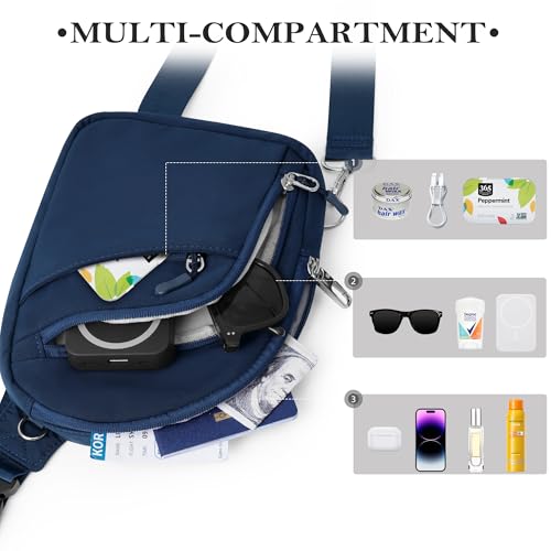 Anti Theft Crossbody Bags Small Crossbody Sling Bag for Women & Men (2-blue)