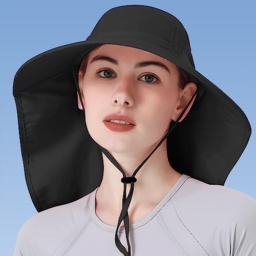 Womens Sun Hat UV Protection (One Size / Black)