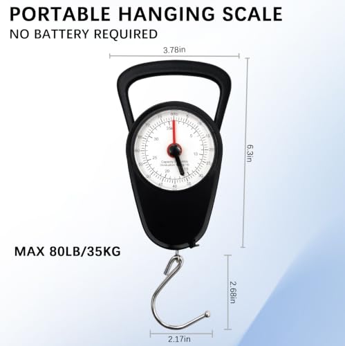 Luggage Weight Scale with Hook (White & Black)
