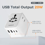 Universal Travel Adapter (Grey&White-20W)