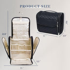 Makeup Bag for Women with Hanging Hook (Black-02)